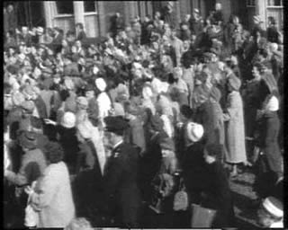 Crowds on the day of the funeral