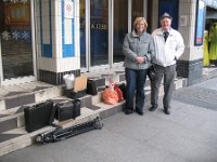 Kathryn Pollard and Tony Thornton - outside the Winter Gardens for the last time