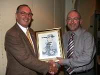 Peter Pollard receives honorary membership from GFS president Gerry Mawdsley